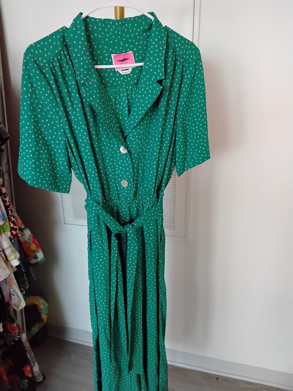 kate spade Green Polka Dot Maxi Shirt Jumpsuit